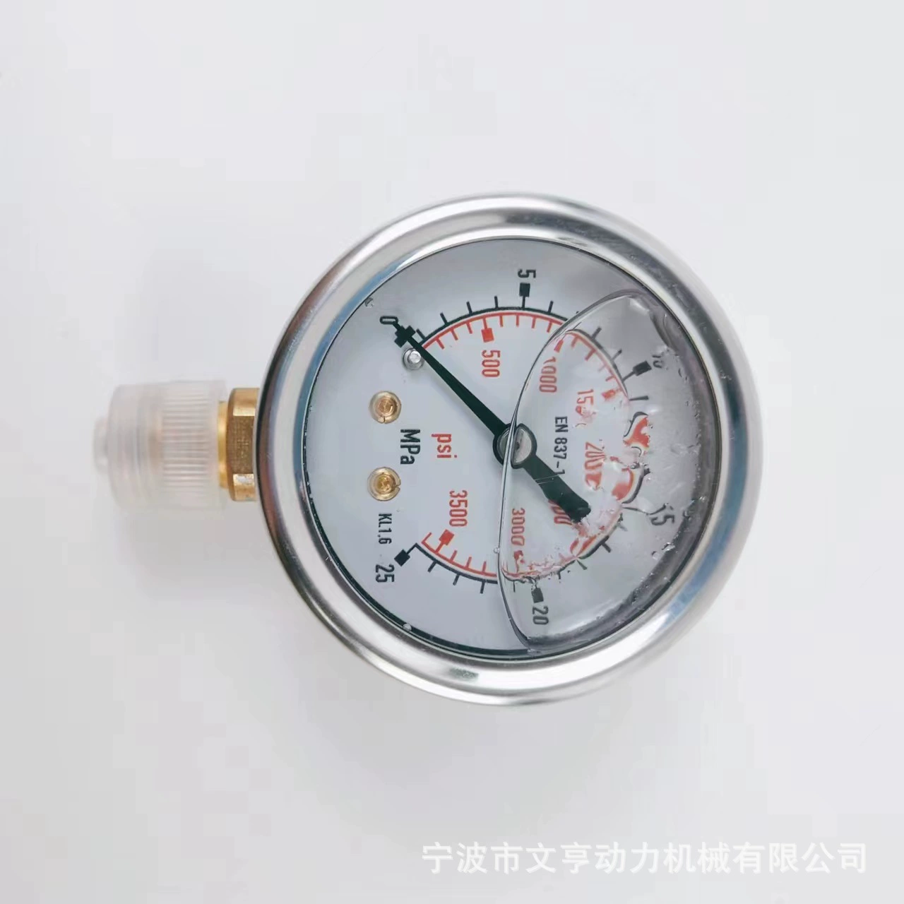 YN50 Радиальный интегрированный матовый корпус маслонаполненный сейсмический манометр 1,6 класса Wen Heng Power Factory Outlet