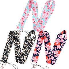 日本國花粉色花朵手機掛繩 項鍊相機鑰匙扣證件卡掛繩配飾掛繩