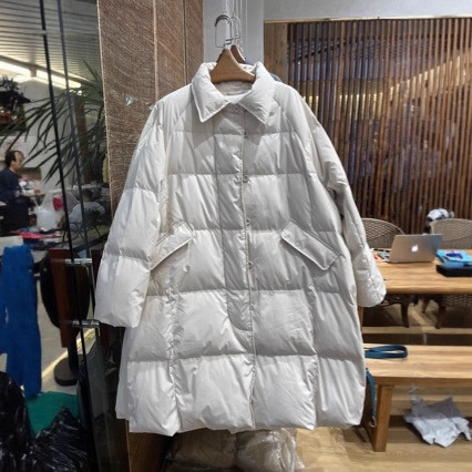 2025冬季新款女装休闲日韩宽松百搭长款羽绒服外套2555款批发直营
