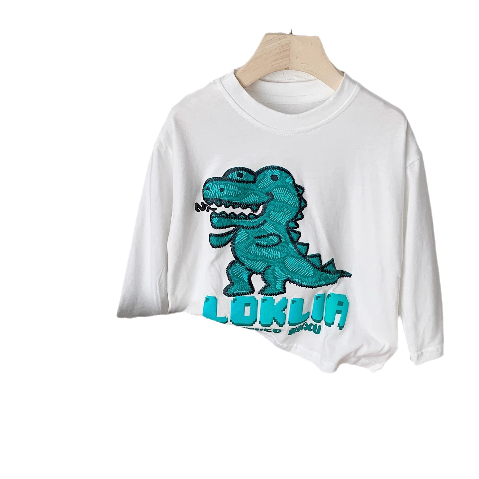 Camisa de fondo de algodón para niños 2023 nuevos niños y niñas letra impresa Camiseta de manga larga bebé simple cuello redondo interior t