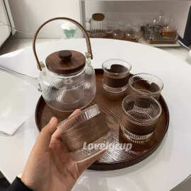 家用日式煮茶壶泡茶壶耐热玻璃茶具套装提梁茶杯茶壶套装