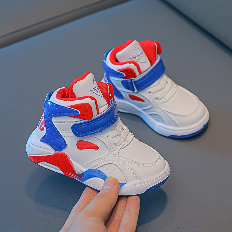 Basketball 2023 Herbst Winter Neue Jungen High Top Plüsch Sportschuhe Kleine und Mittlere kinder_voghion.com