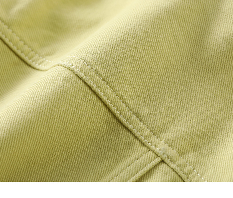 中国直邮 HEY+JEANS 牛仔外套女装糖果色设计感宽松短款小香风外套 卡其色 S