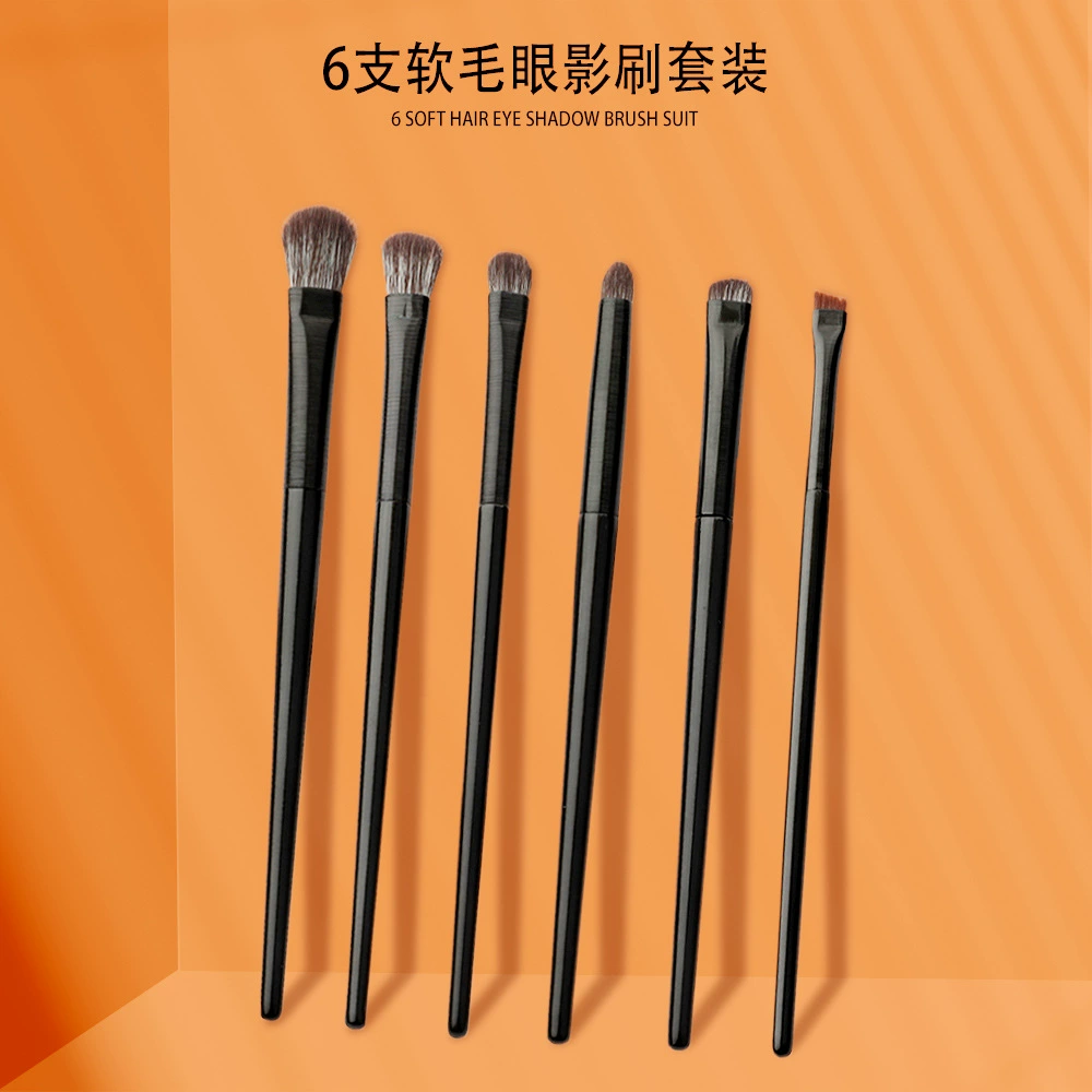 Soft brush, set for eye makeup, small eye pencil, 6 pieces