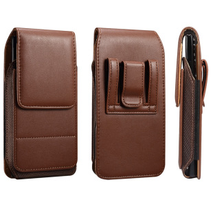 Vertical Mobile Phone Waist Bag Oxford Cloth Hanging Waist Belt Magnetic Buckle Card Slot Suitable for Apple Vivo Xiaomi Redmi Oppo
