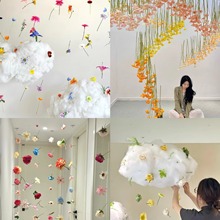 店铺拍照打卡棉花云朵装饰橱窗写真悬浮花朵花美陈道具其他植绒