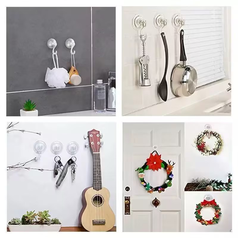 gancho de succión sin clavos móviles, fuerte soporte de carga sin rastro, gancho de toalla para cocina, baño, armario, gancho adhesivo de almacenamiento