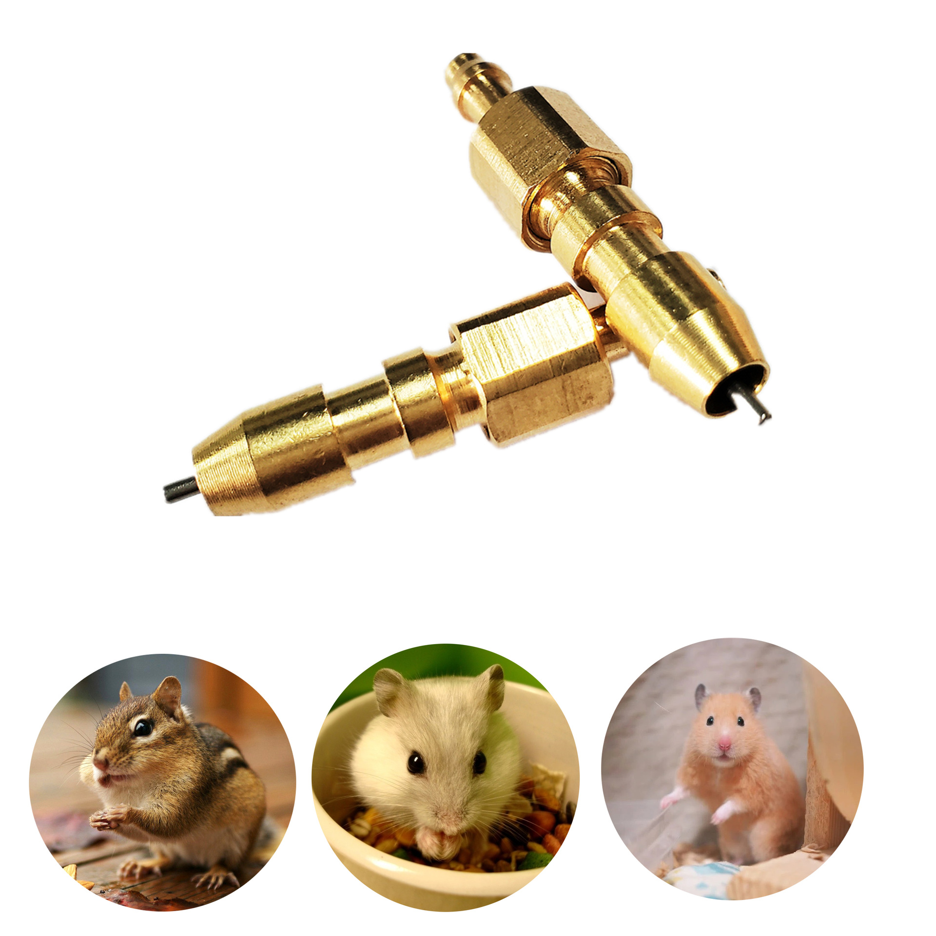 美国热销铜制小老鼠饮水器 啮齿类动物老鼠乳头喂水器 自动喂水系