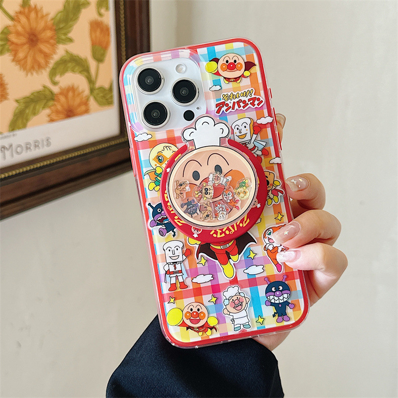 卡通彩色格纹面包超人磁吸适用iPhone16苹果15ProMax/14/13手机壳|undefined