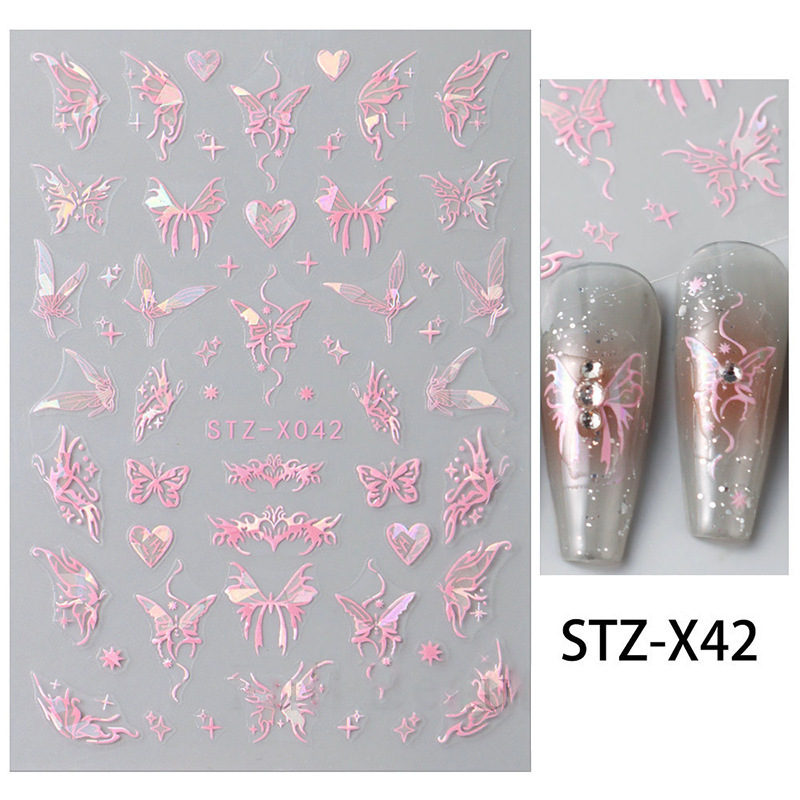 10g Weight Nail Sticker Nail Supplies 1 Set Quantity Stickers Material Starry Sky, Flower, Butterfly Pattern Retro, French Style, Simple Style Style Retro French Style Simple Style Starry Sky Flower Butterfly Stickers Nail Sticker 1 Set 11