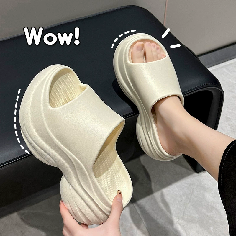2025 новый супер толстые тапочки женские нескользящие увеличенные наружные носки толстые подошвы тапочки пляж новый баотоу летом оптом