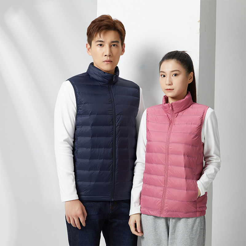 Men's Down Vest Lightweight Autumn and Winter New Short Collar Waistcoat Casual Ultra Light Down Jacket Vest Jacket