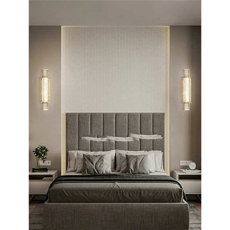 Iluminación de vestíbulo fondo de banquete de alta calidad sala de estar lámpara de pared de cristal sala de reuniones dormitorio cabecera sala de banquetes hotel fondo de pared