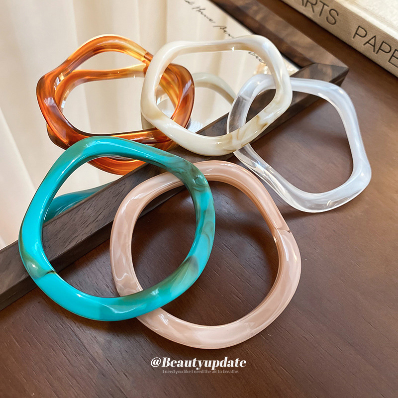 Arte coreano mancha resina francés retro ámbar pulsera exagerada femenina pulsera pulsera retro todo fósforo pulsera