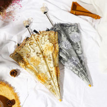 太阳伞防紫外线遮阳伞防晒雨伞女晴雨折叠全自动蕾丝刺绣公主洋伞