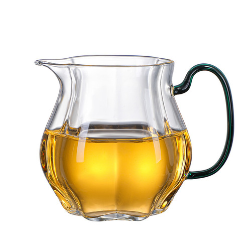 Japanese-style melon-edge fair cup high-end borosilicate glass high-end male cup tea divider tea kung fu tea set tea sea tea cup