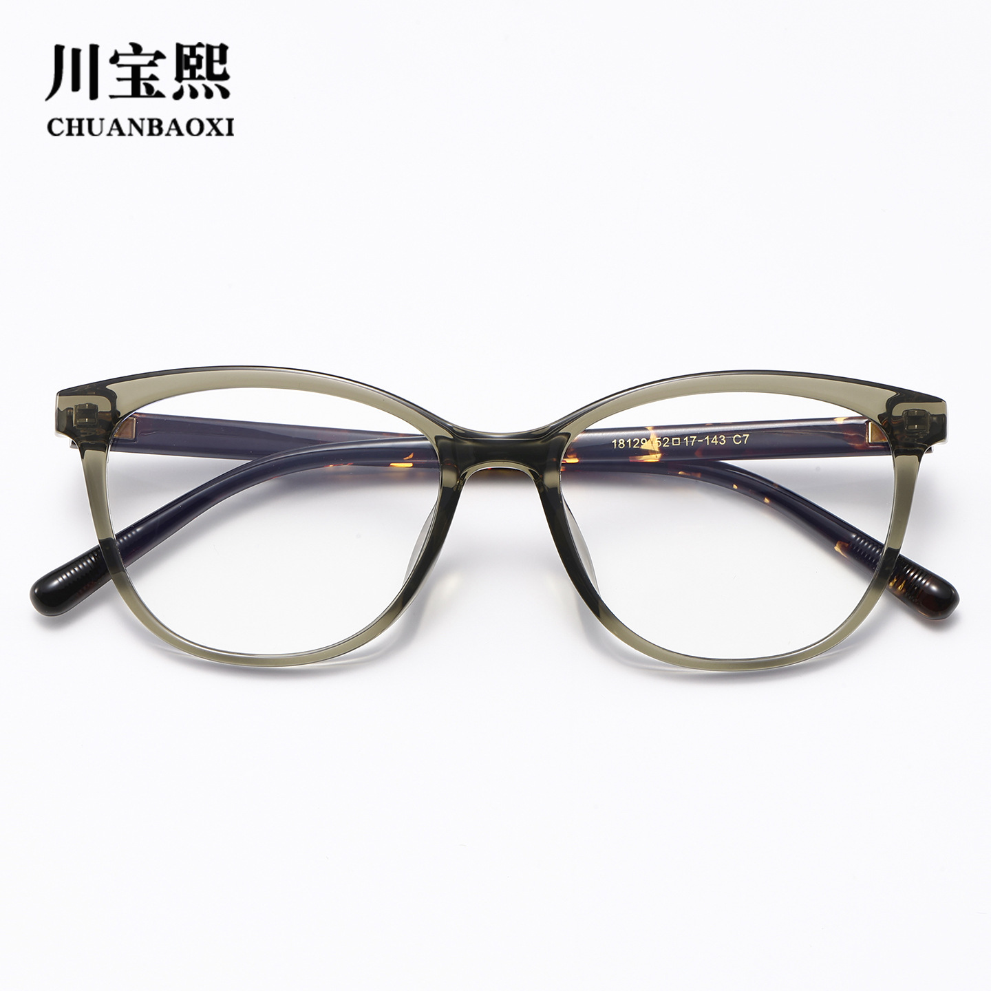 18129 Fashionable Cat-Eye Glasses Frame Tr90 Non-Prescription Glasses Anti-Blue Light Trendy European and American Cross-Border Artistic Prescription Eyeglass Frame