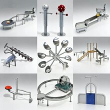 阿基米德取水器不锈钢戏水设备压水射水器游乐景区自行车水闸