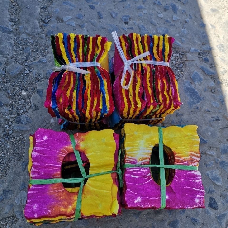 方形纸拉花殡葬用品龙头白事丧事用品花圈辅助材料灵堂手工