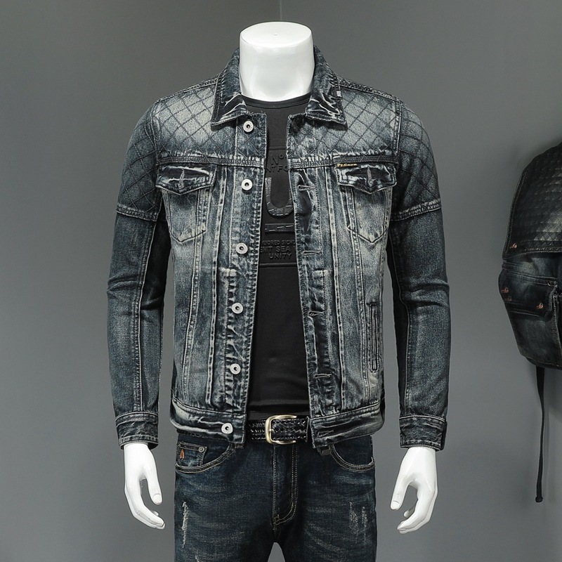 European-style Four-season High-quality Casual Retro Washed Jacket For Men, Large Size Denim Coat H06203_mkmklike.com