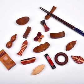 【5个装】创意日式筷子架木质手工原木筷托家用筷枕勺架筷子筷托