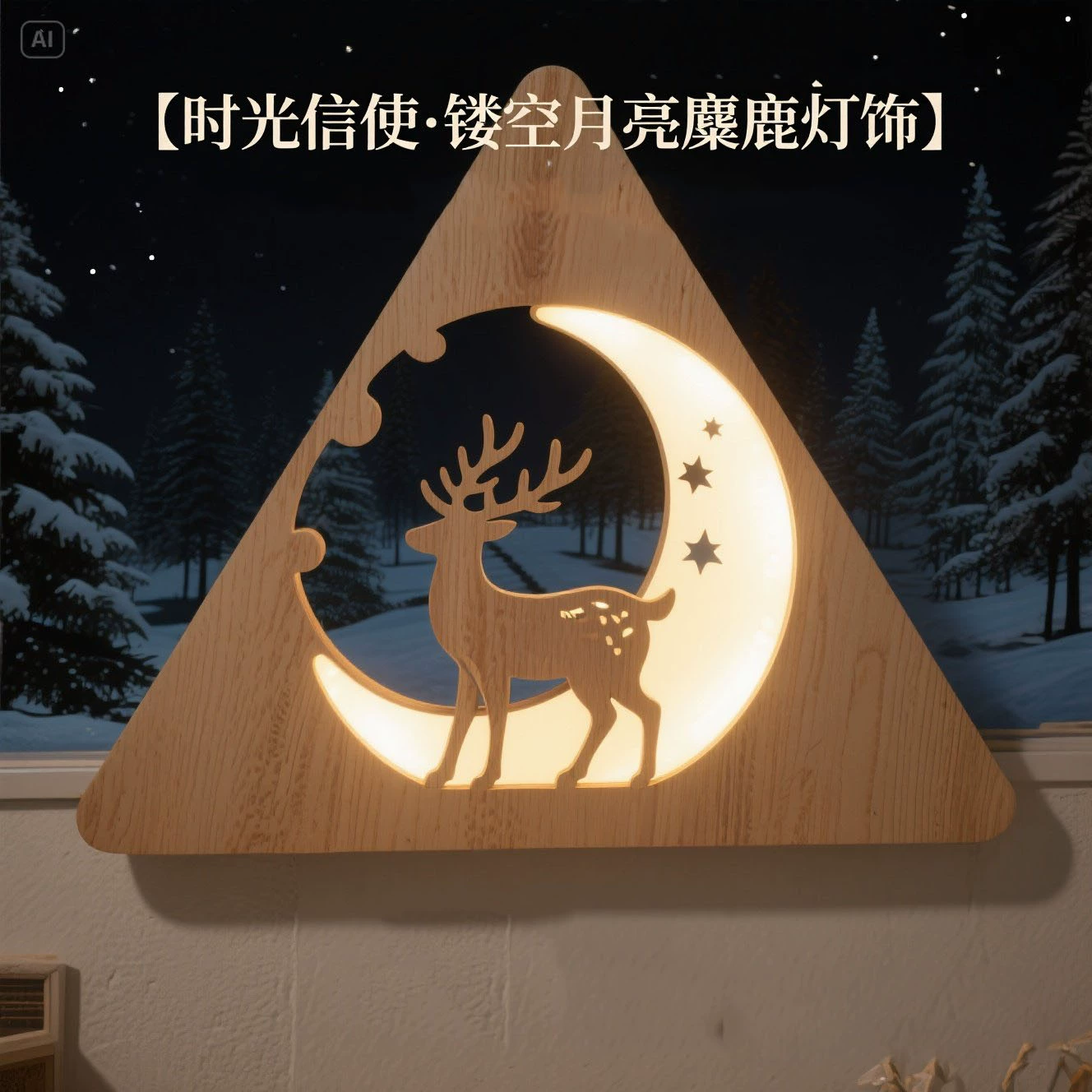 Рождественские украшения, украшения в европейском стиле, настольный Санта-Клаус, олень, пятиконечная звезда, деревянное осветительное украшение, креативная композиция