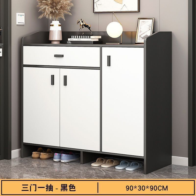 [라이트 럭셔리 블랙 + 화이트] 도어 3개, 서랍 1개 90cm