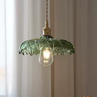 Retro Brass Ceiling Lamp, Cristal Glass Flower Shade, 33×33×22 cm, Multiple Glass Colors