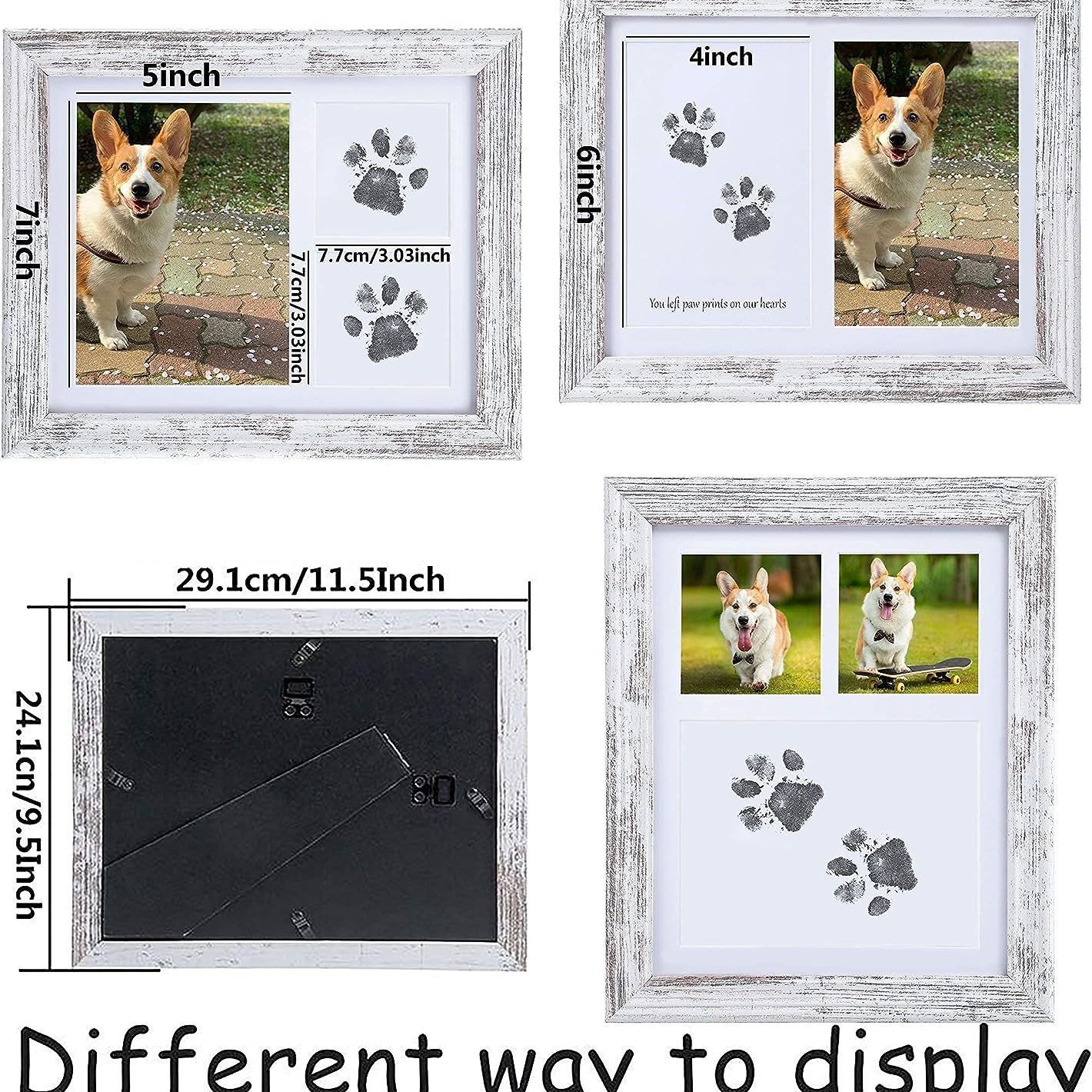 Mascotas huellas recuerdo foto marco gato pata impresión pie inkpad DIY perro Palma impresión foto marco decoración colgante