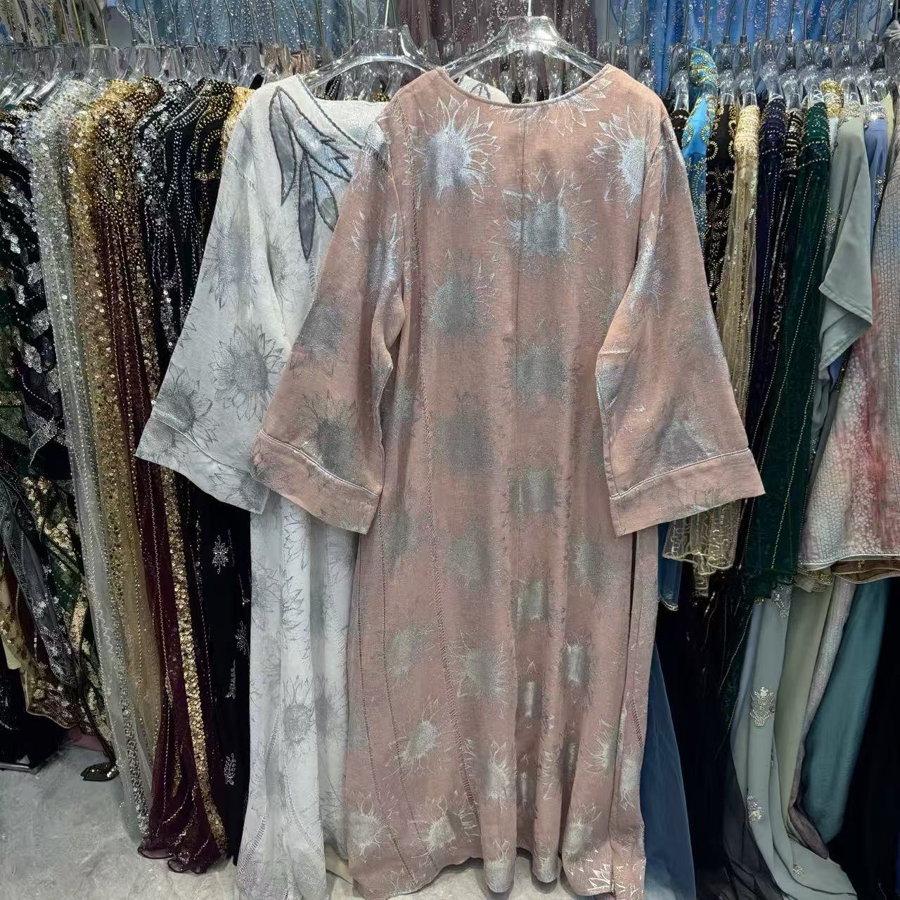 Foreign Trade Loose Plus-size Robe For Women, 2025 Autumn New Style, Heavy Embroidery Long-sleeve Dr, Elegant Long_ecoleips.com