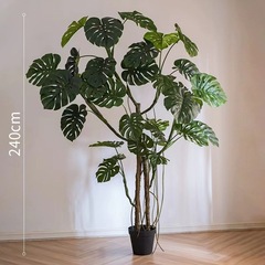 含陽シミュレーション緑植亀背竹客間オフィスバイオニクス室内植物鉢植え装飾偽樹