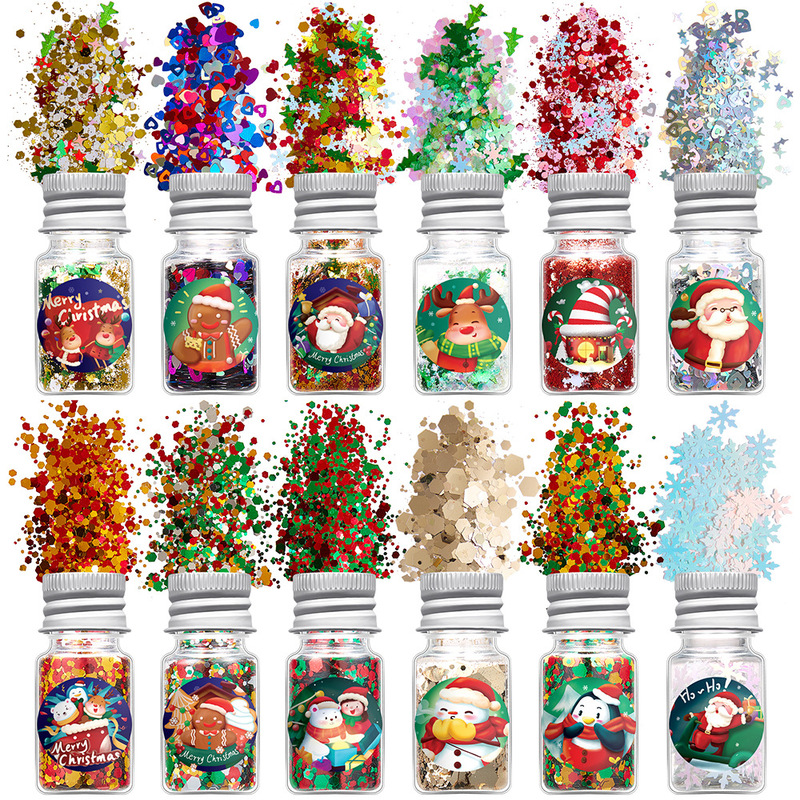 Cross-border Christmas Nail Art Mixed Sequins Glitter Powder Makeup Eye Makeup Slime Filling Nail Polish Gel Drop Gel