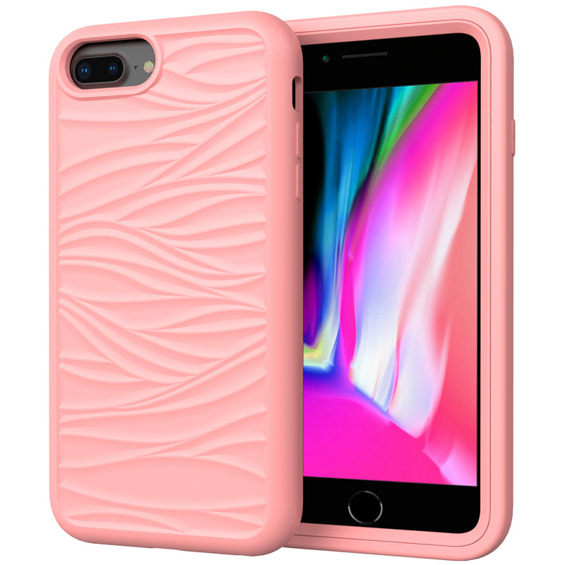 Suitable for Apple iPhoneSE2 mobile phone protective case PLUS anti-drop silicone PC all-inclusive soft case wavy case