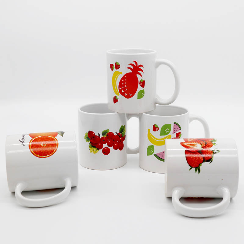 12OZ flor asada taza de cerámica recta taza de cerámica taza de agua creativa taza de leche taza de café al por mayor