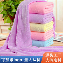 超细纤维压花小熊浴巾70*140批发浴巾三秒快干柔软沙滩巾200克