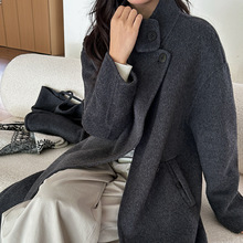 全羊毛双面呢外套女冬季2025新款韩版高级感宽松显瘦百搭毛呢大衣