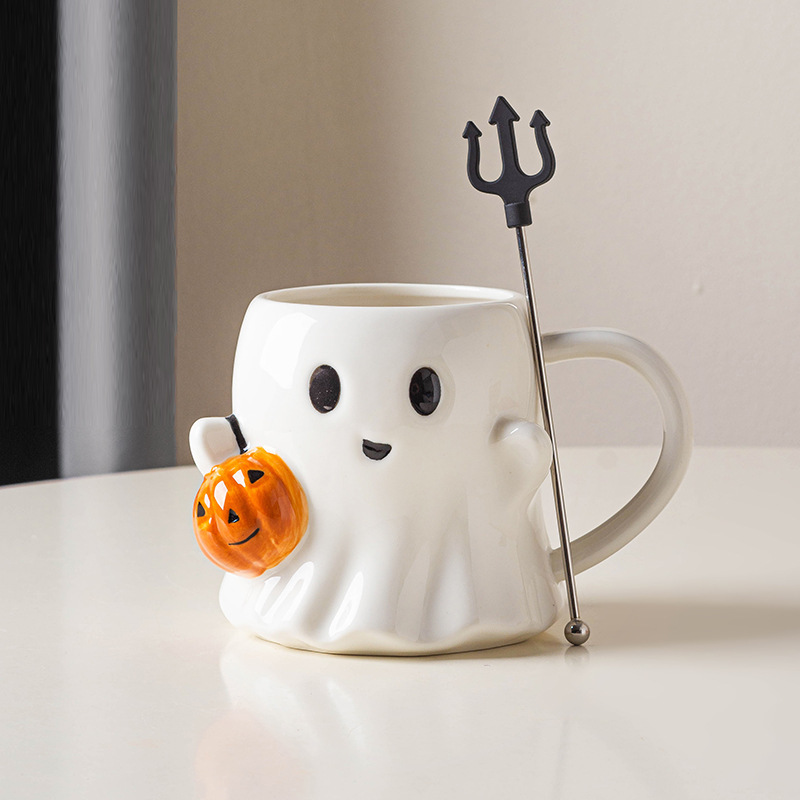 ガールフレンドへのハロウィーンのクリエイティブなセラミックマグ、面白くて実用的なギフト、かわいいマグカップ、男の子への誕生日プレゼント|undefined
