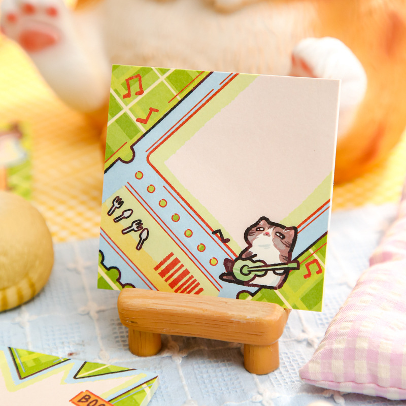 Youyou Brin Three Enjoy Pit N Tips Miau Wo Qi Tan Cartoon Original ins Style Student Post-it Notas de oficina