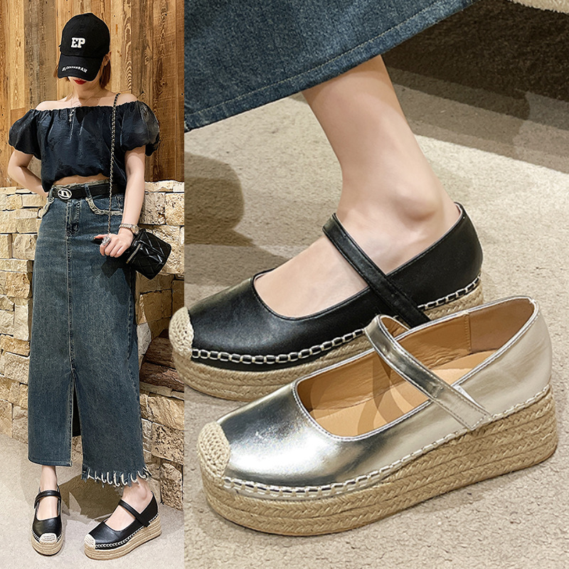 Demi-season fashionable elegant Mary Jane shoes wedge heel with…