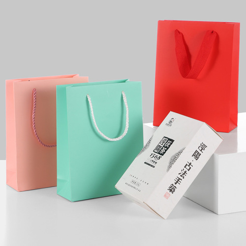 White card kraft paper bag hand bag thickened cosmetics jewelry shopping accessories gift jewelry packaging hand bag