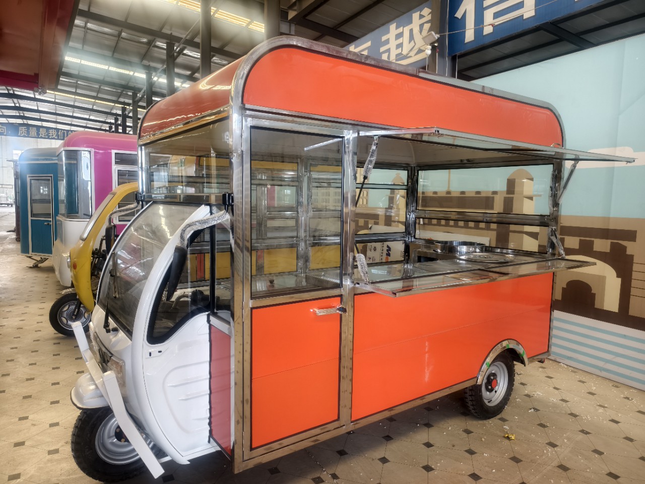 餐车摆摊车电动三轮车小吃车熟食理发车炸串车夜市烧烤移动餐厅车
