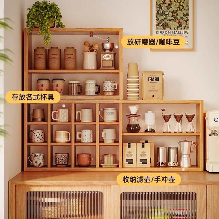 Portavasos de madera maciza Portavasos de pared Portavasos de almacenamiento Taza de café Taza de agua Soporte de exhibición de pared Estante de taza de té