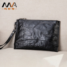 玛轮特广州真皮大牌手拿包手抓纹头层牛皮轻奢男士手机收纳手腕包