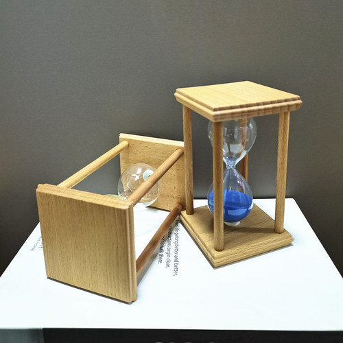 Wholesale hourglass 30-minute wooden three-column round hourglass creative time timing glass hourglass ornaments
