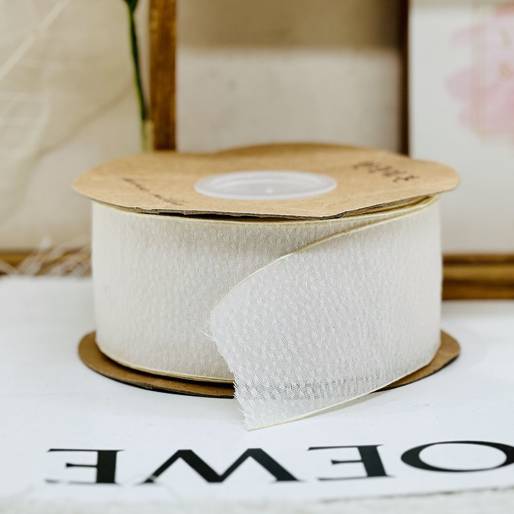 Color claro de alto nivel Jacquard nieve hilo decoración nieve hilo cinta cinta de seda regalo de embalaje floral cinta de cabello