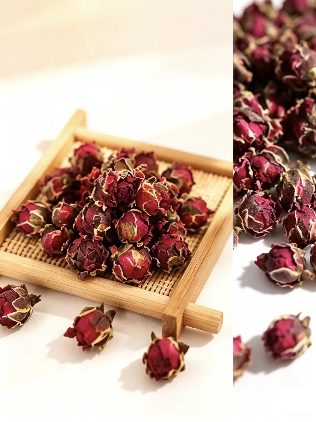 Golden Edge Rose Buds Jin Bian Mei Gui Dried Flowers Loose Herbal Tea Ingredient 1000g Bulk Bag key features
