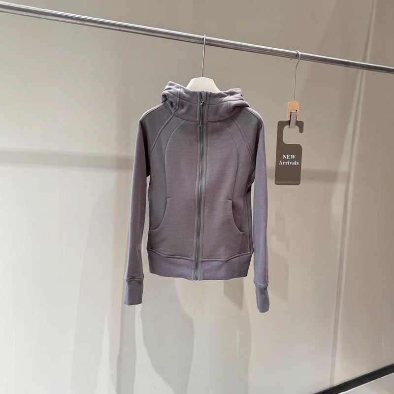 Pure Original Gold Label Lulu Full-Zip Sweatshirt Women's Scuba Hoodie Sports Casual Yoga Wear Jacket