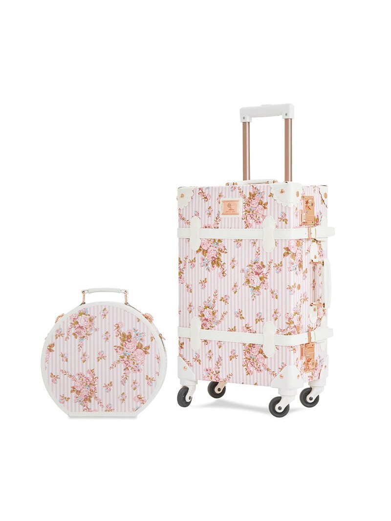 Vali nhựa PC size cabin 20 inch họa tiết hoa hồng phong cách Ins — Hoa tươi