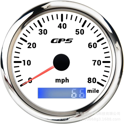 automobile instrument – Speedometer 12V/24V Universal - gps80mph-white-plate