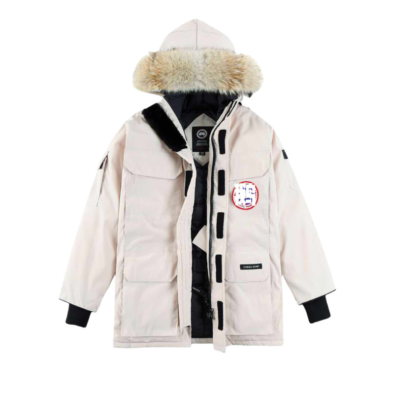 大鹅羽绒服工厂08款远征羽绒服男女情侣款外套狼毛领连帽加拿大衣|undefined